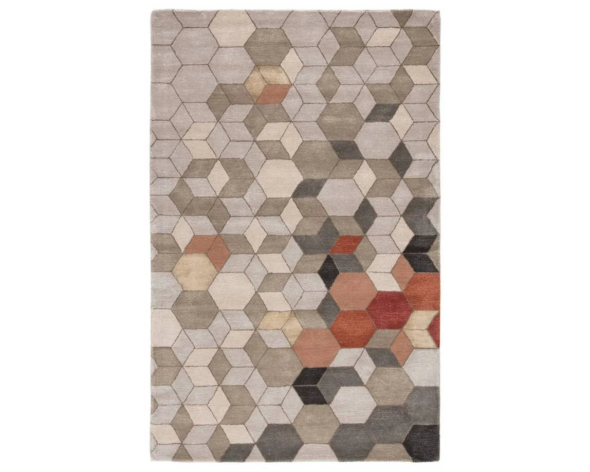 Genesis GES03 Grey/Rust Rug