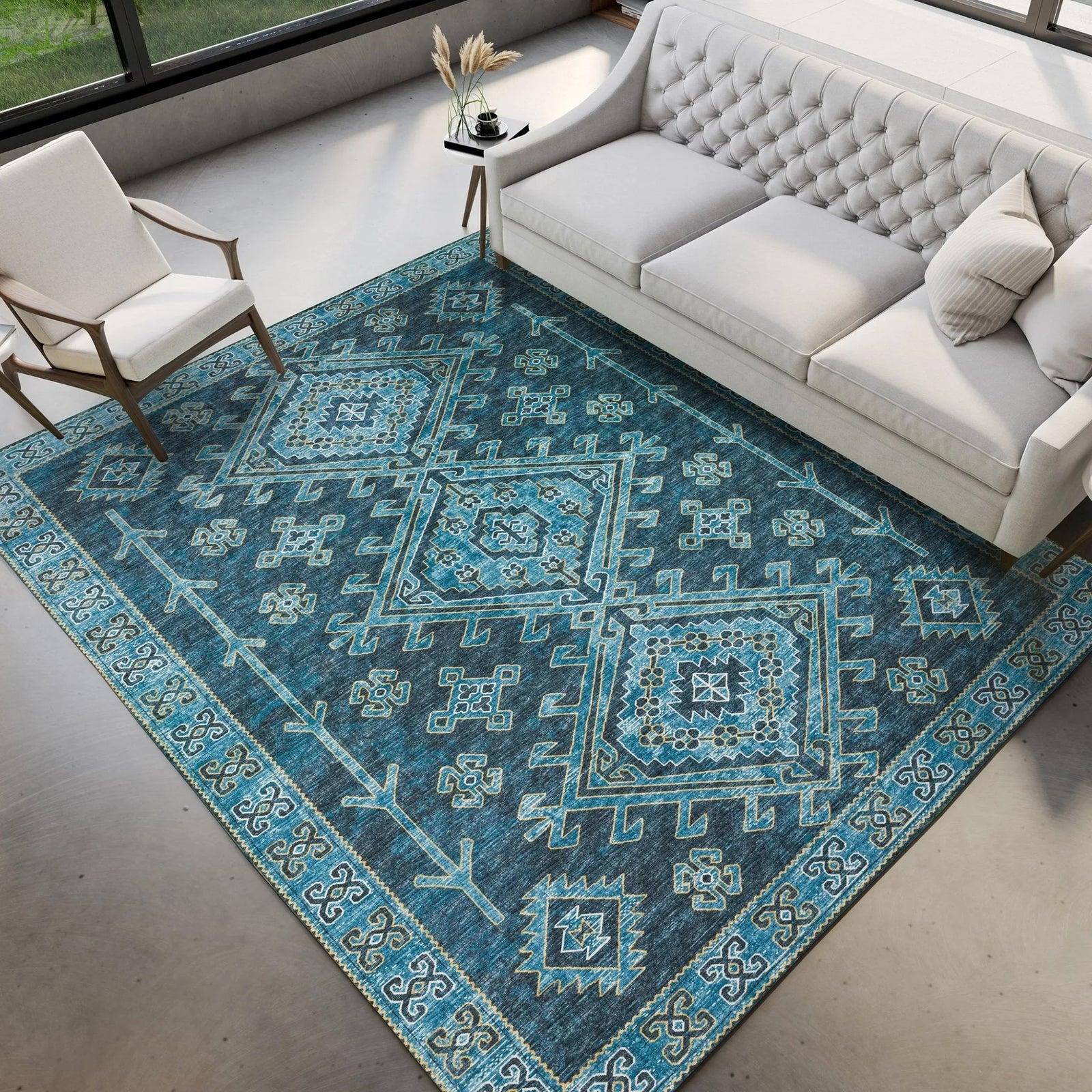 Brisbane BR2 Navy Rug - Baconco