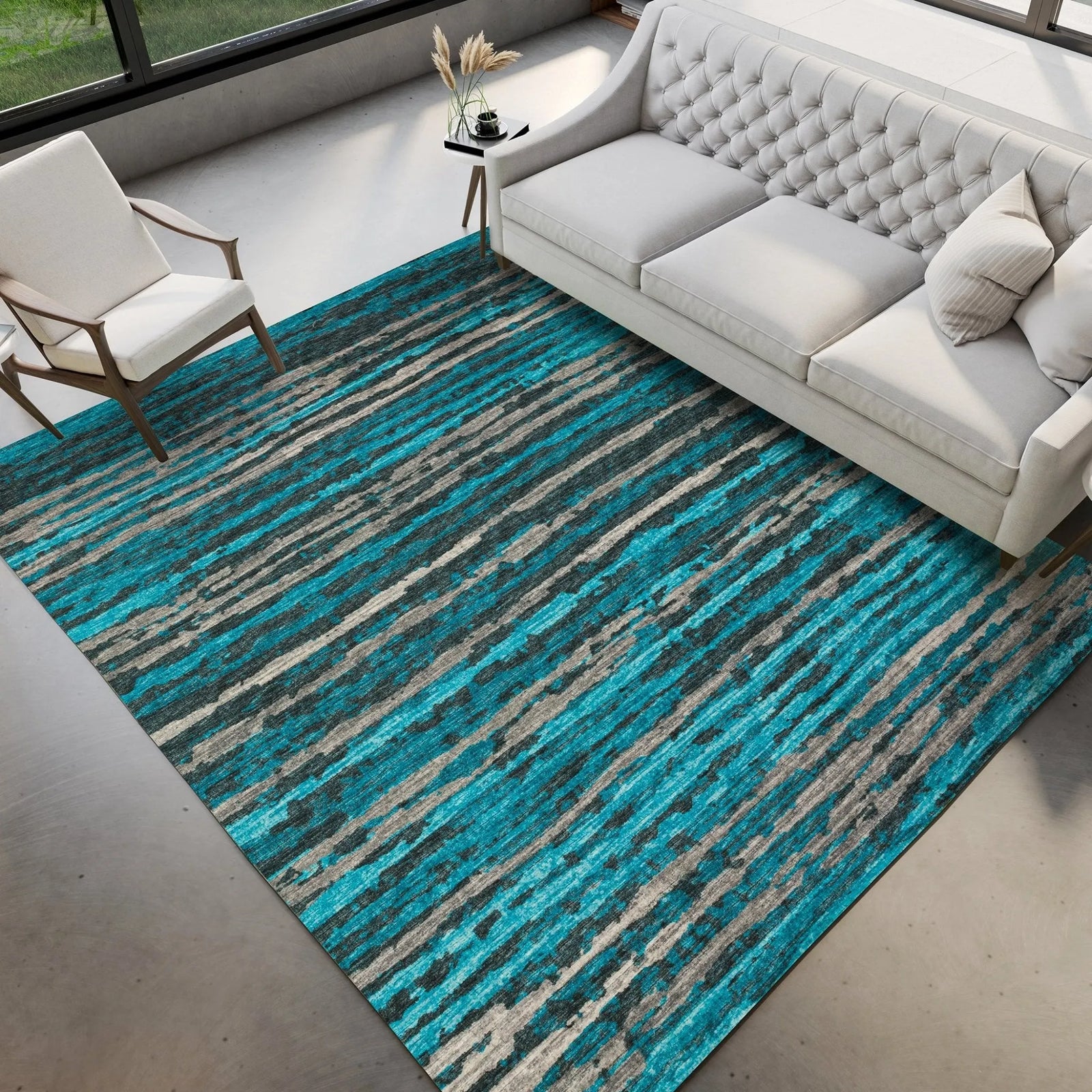 Brisbane BR4 Teal Rug - Baconco