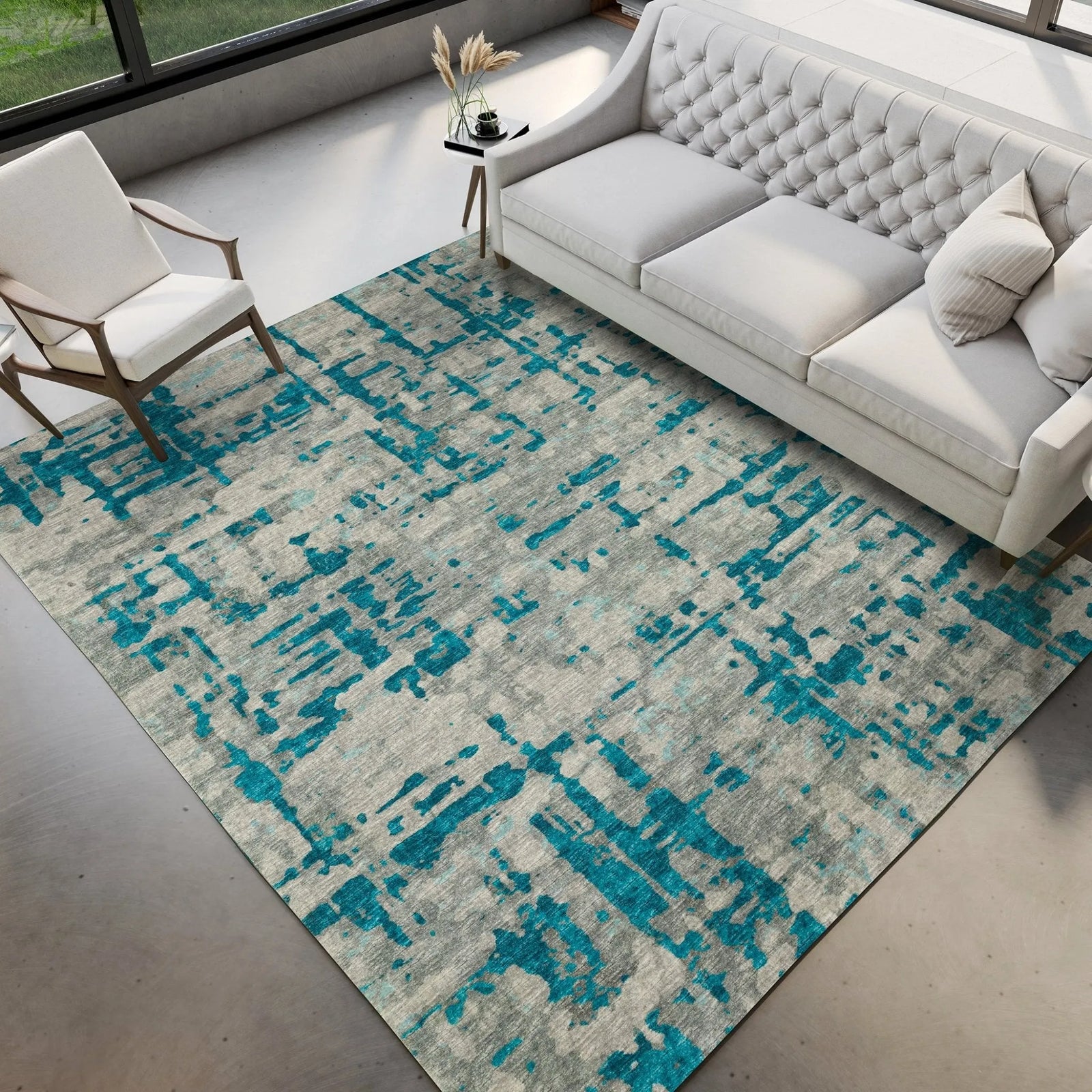 Brisbane BR5 Teal Rug - Baconco