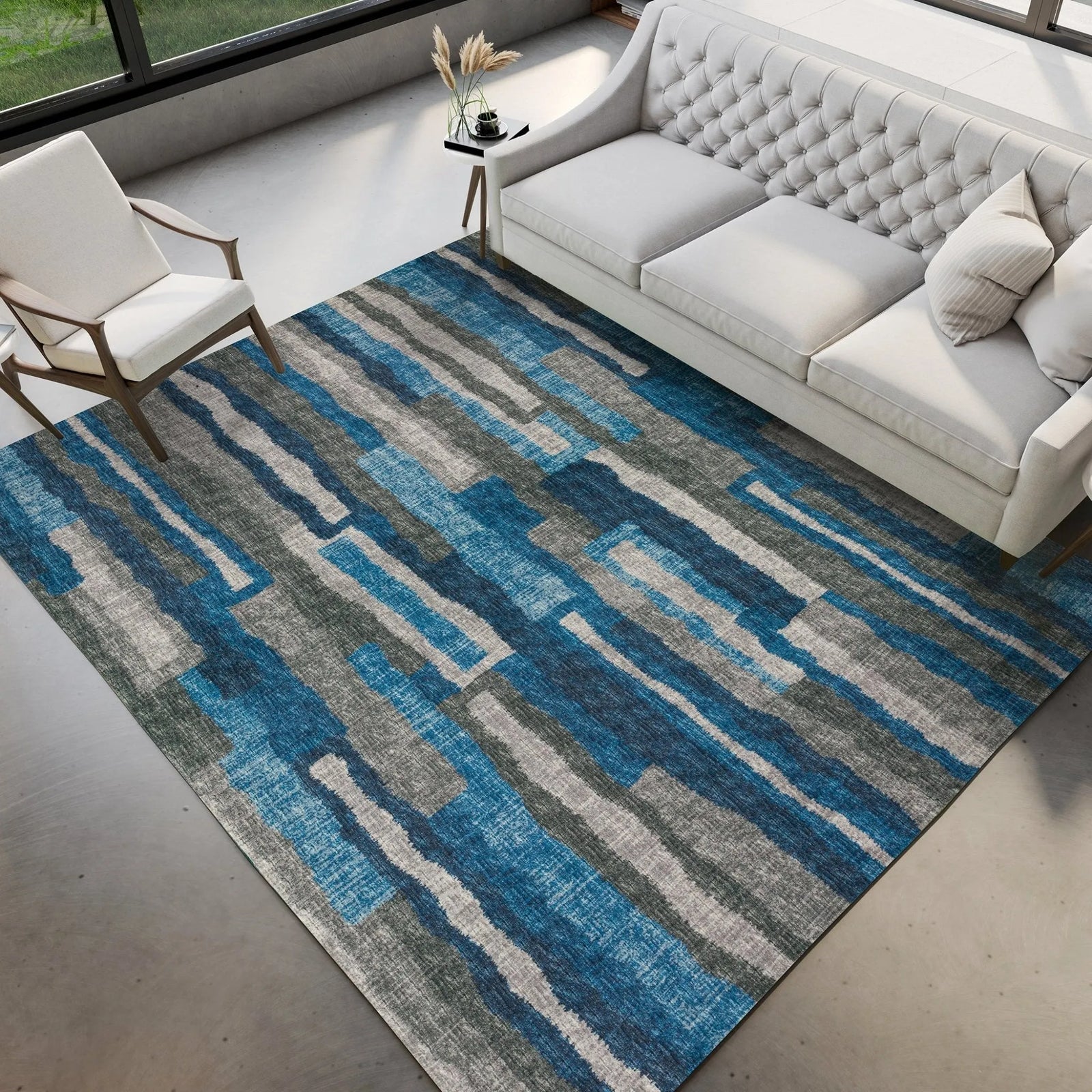 Brisbane BR7 Navy Rug - Baconco