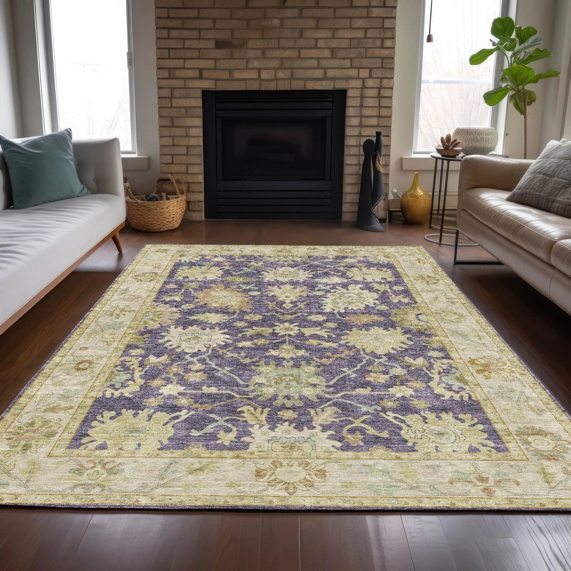 Hatay HY2 Eggplant Rug - Baconco