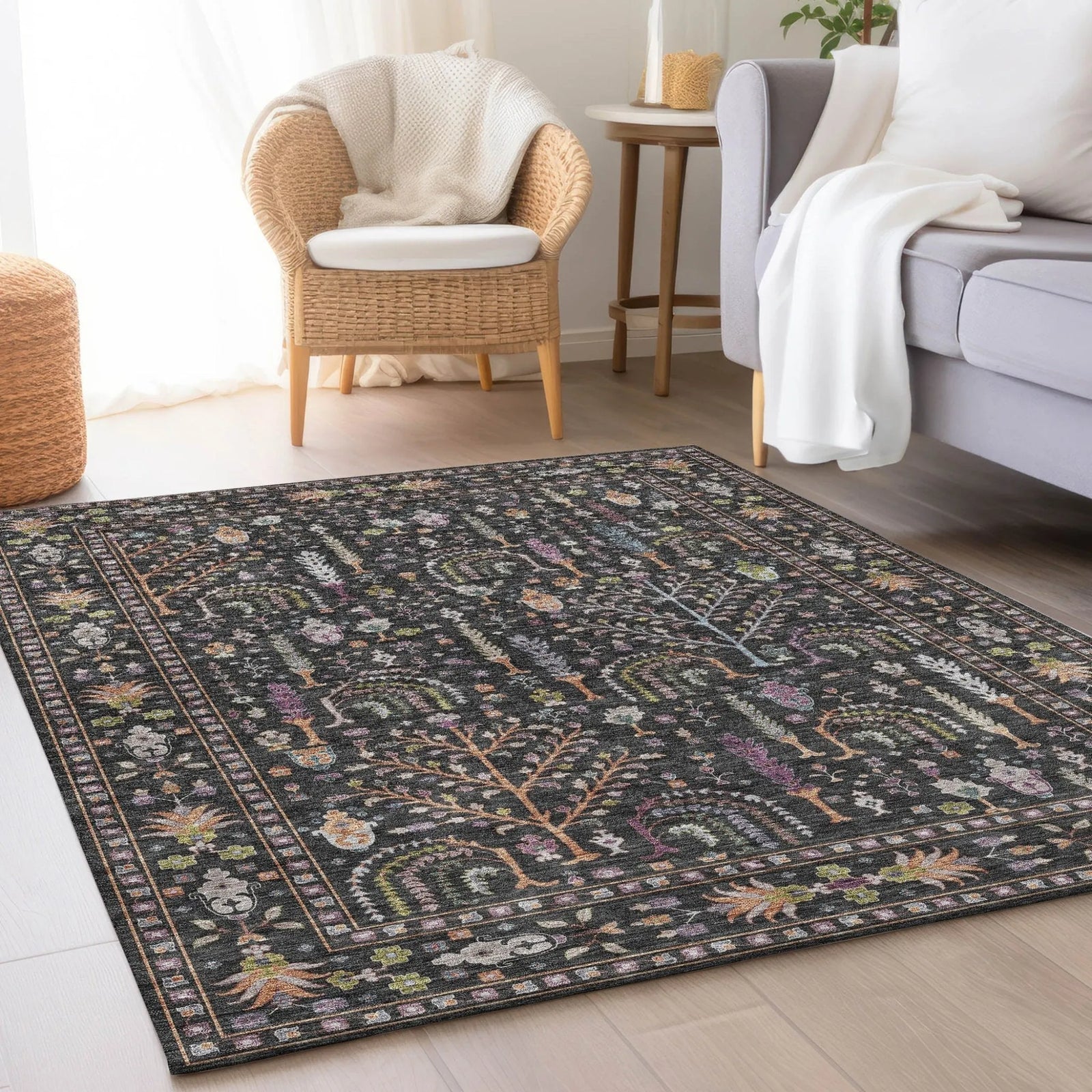 Hatay HY5 Black Rug - Baconco