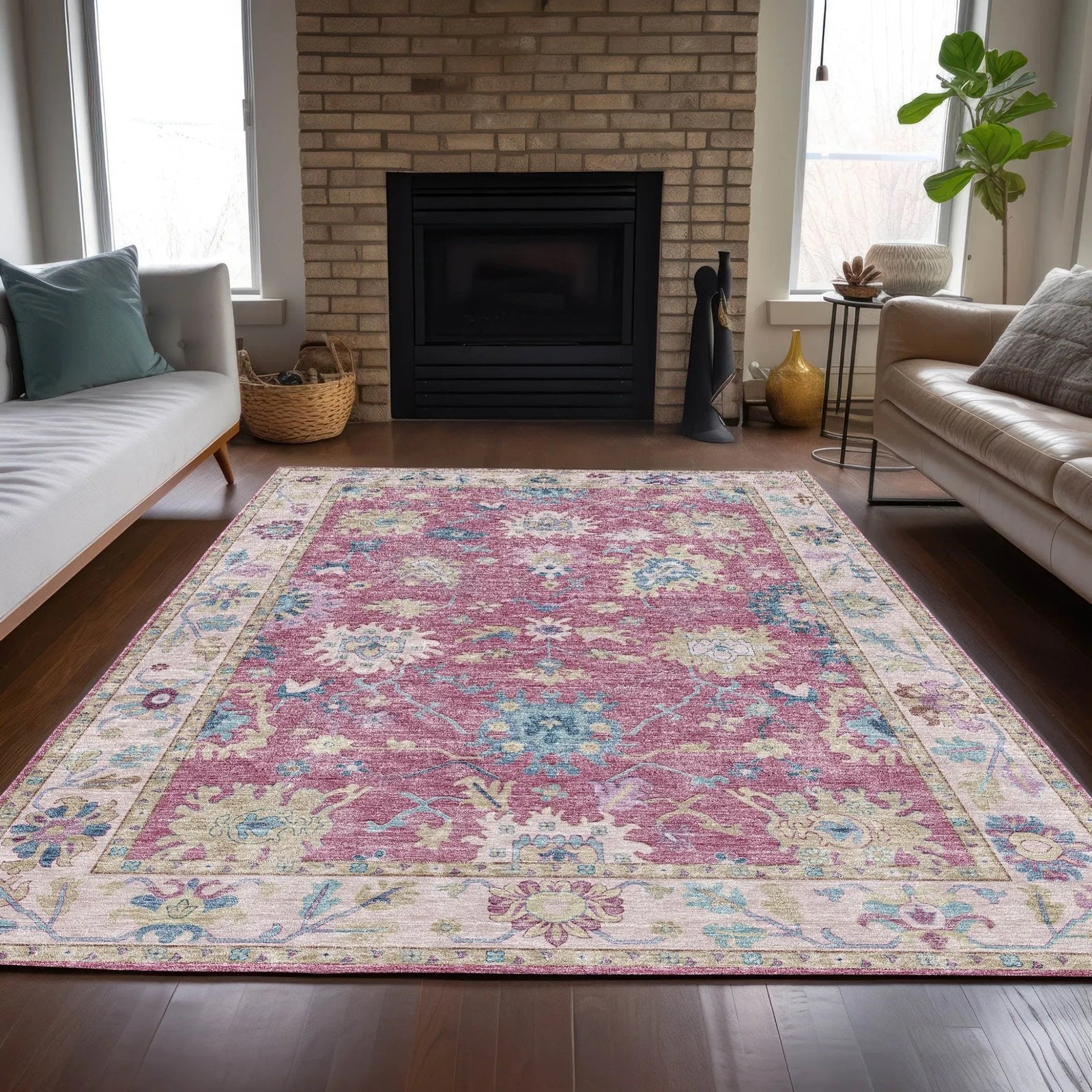 Hatay HY7 Pink Rug - Baconco