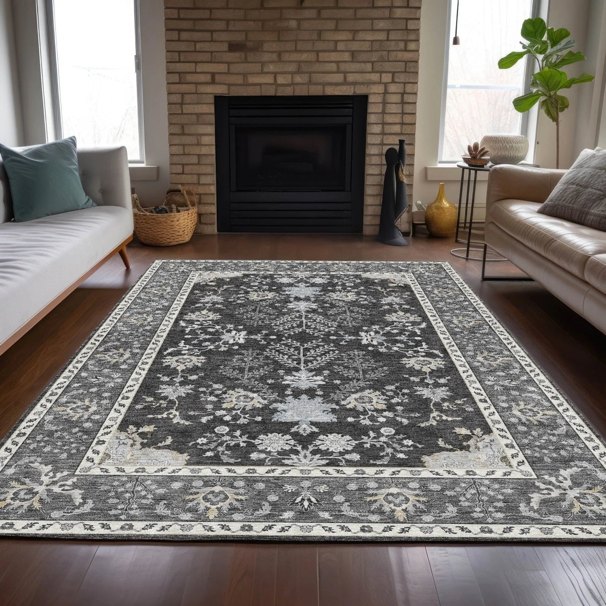 Hatay HY9 Charcoal Rug - Baconco