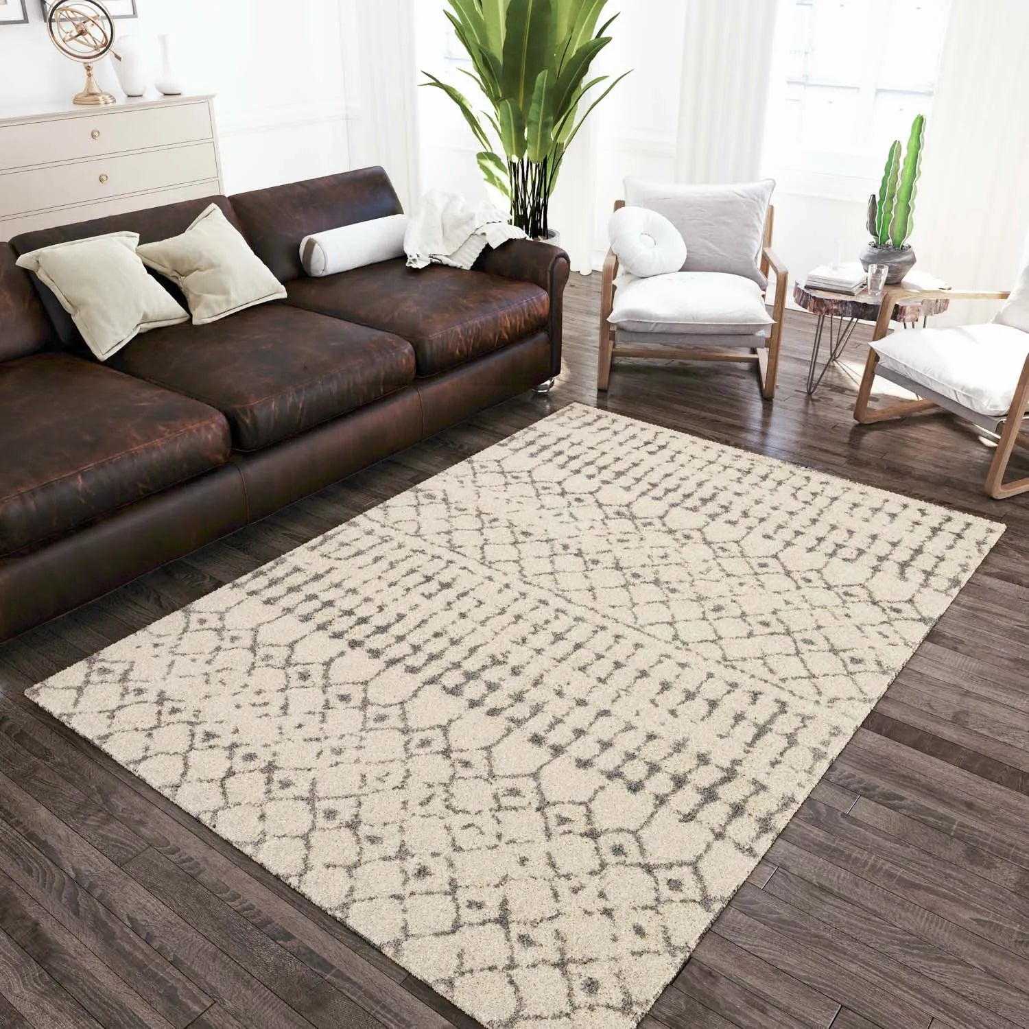 Marquee MQ2 Ivory/Metal Rug - Baconco