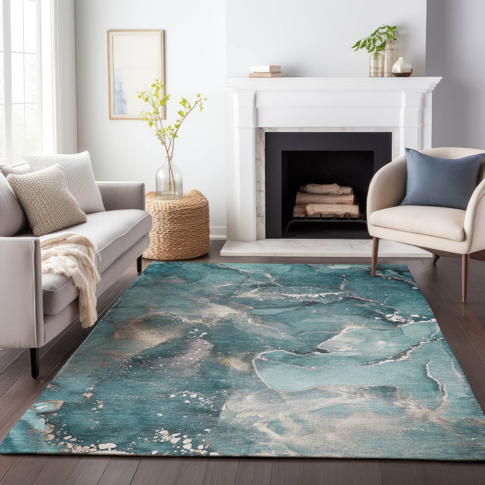 Odyssey OY11 Teal Rug - Baconco