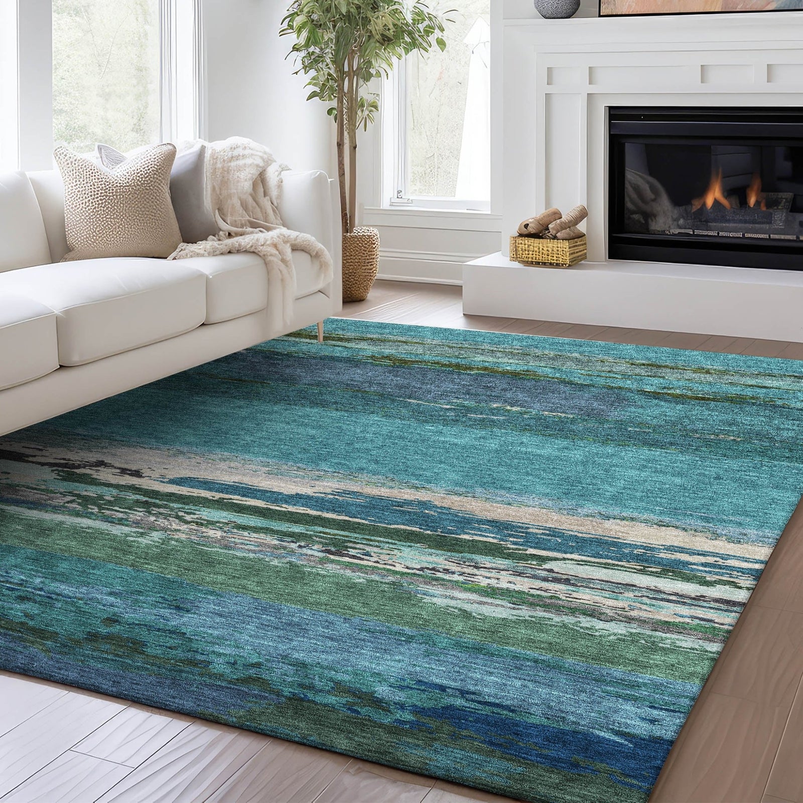 Trevi TV8 Teal Rug - Baconco