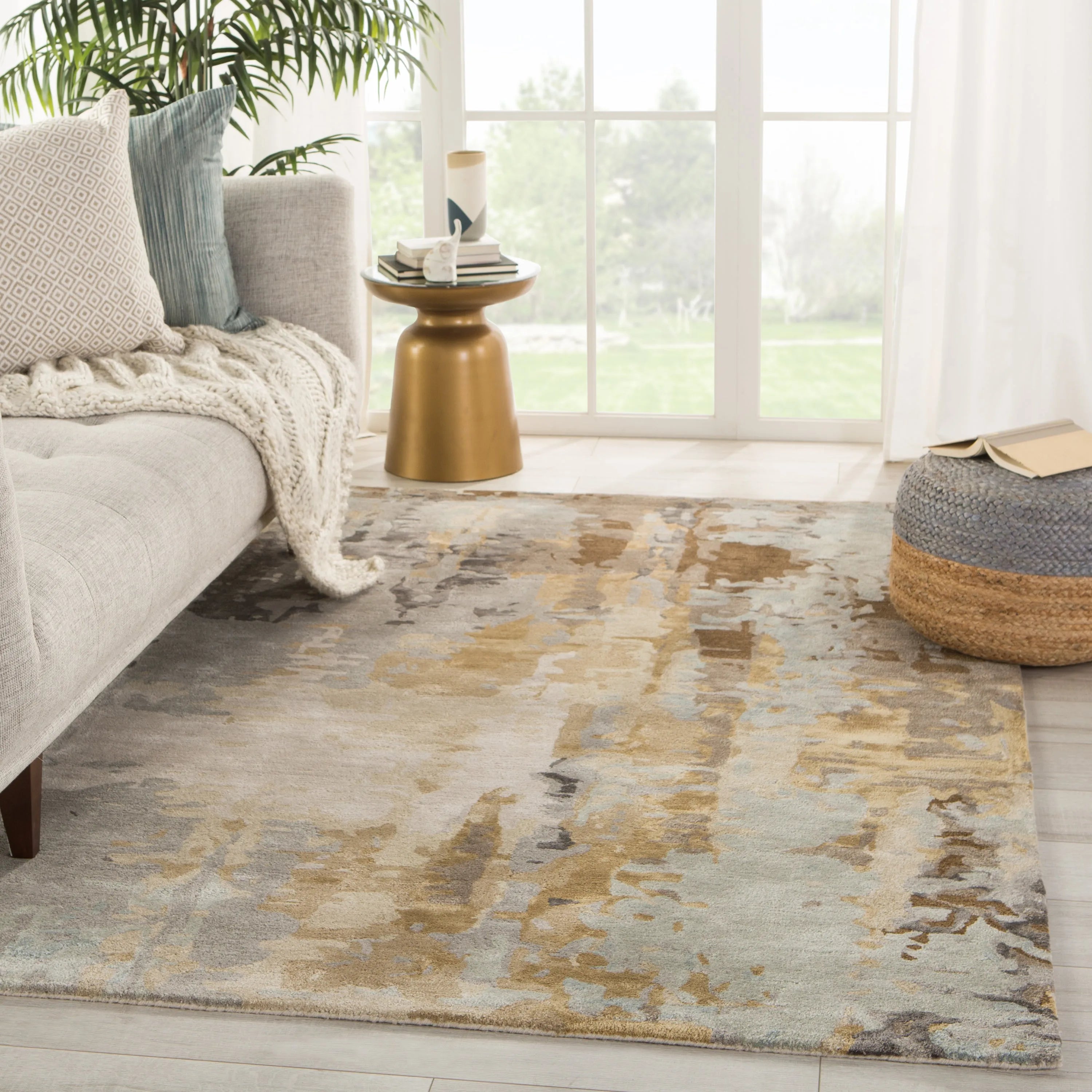 Genesis Ges44 Matcha Gray/Gold Rug - Baconco