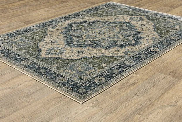 Aberdeen 51G Grey/Blue Rug - Baconco