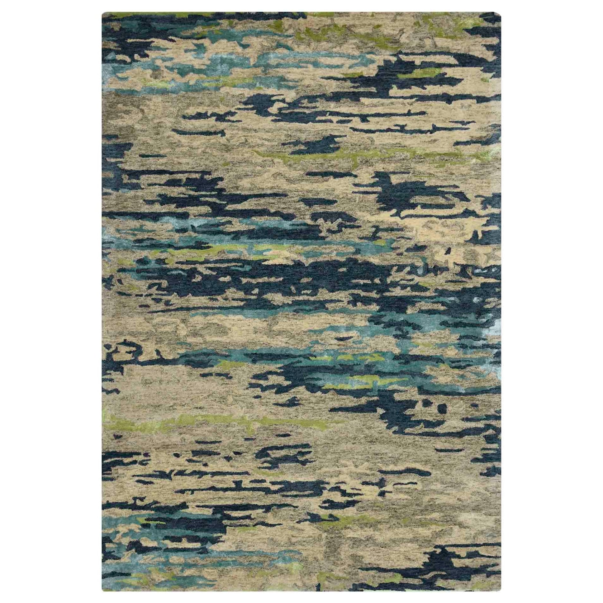 Abstract ABS-2 Blue/Beige Rug - Baconco