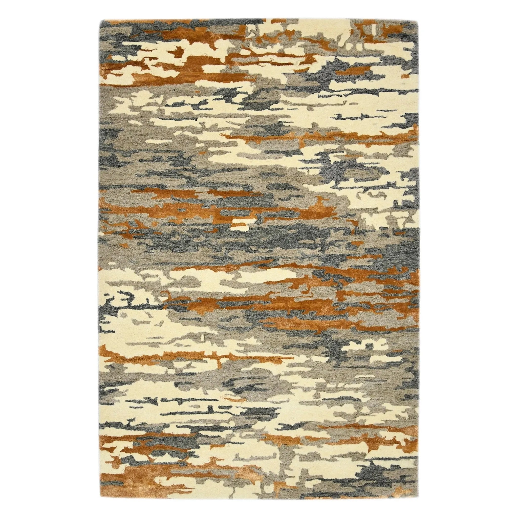 Abstract ABS-3 Orange/Grey Rug - Baconco