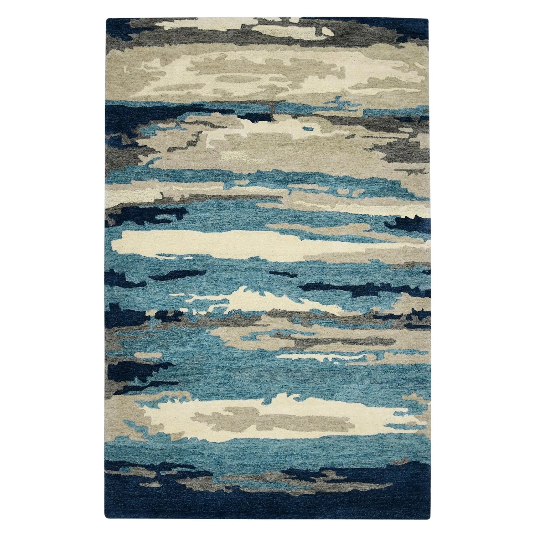 Abstract ABS-4 Navy/Grey Rug - Baconco