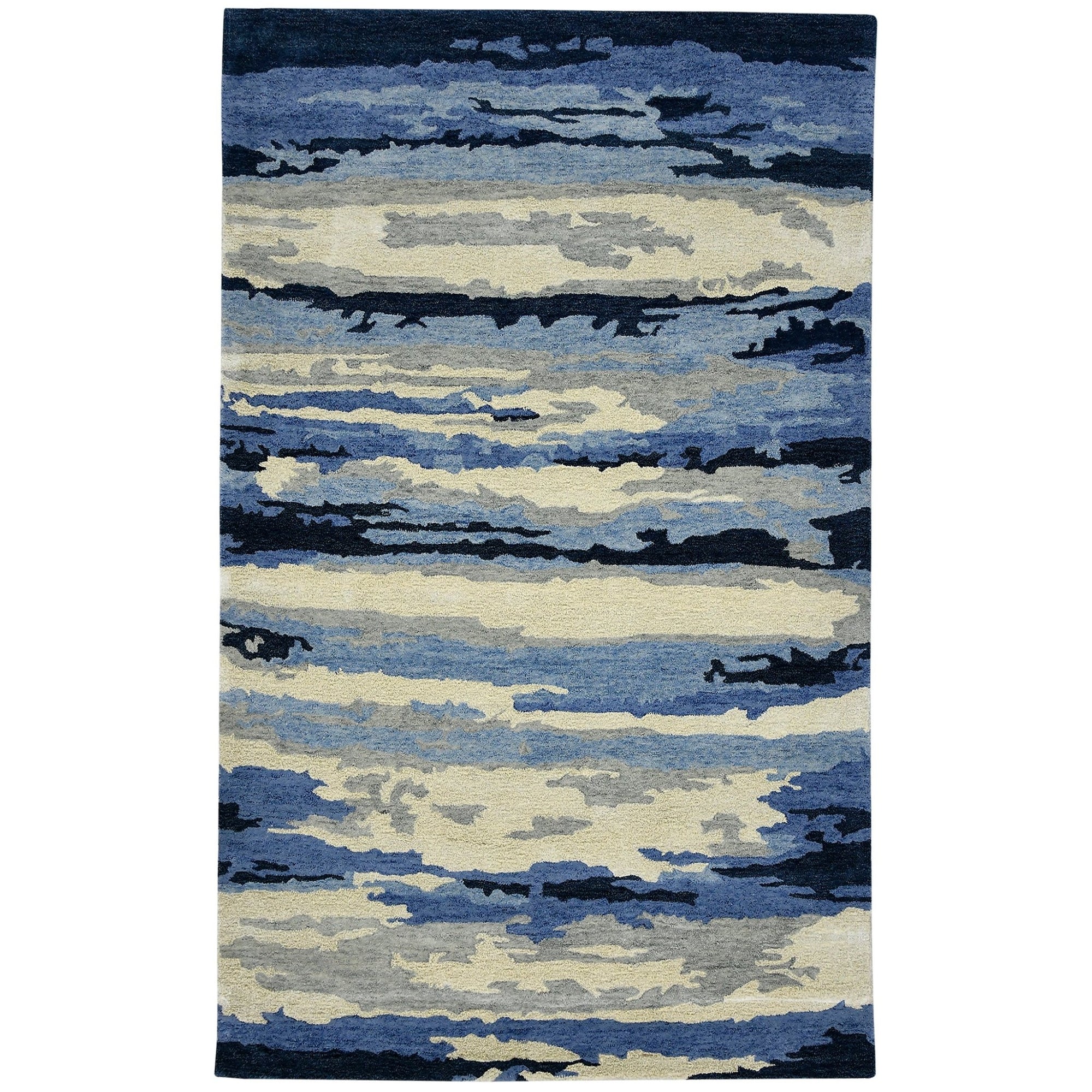 Abstract ABS-7 Blue/Ivory Rug - Baconco