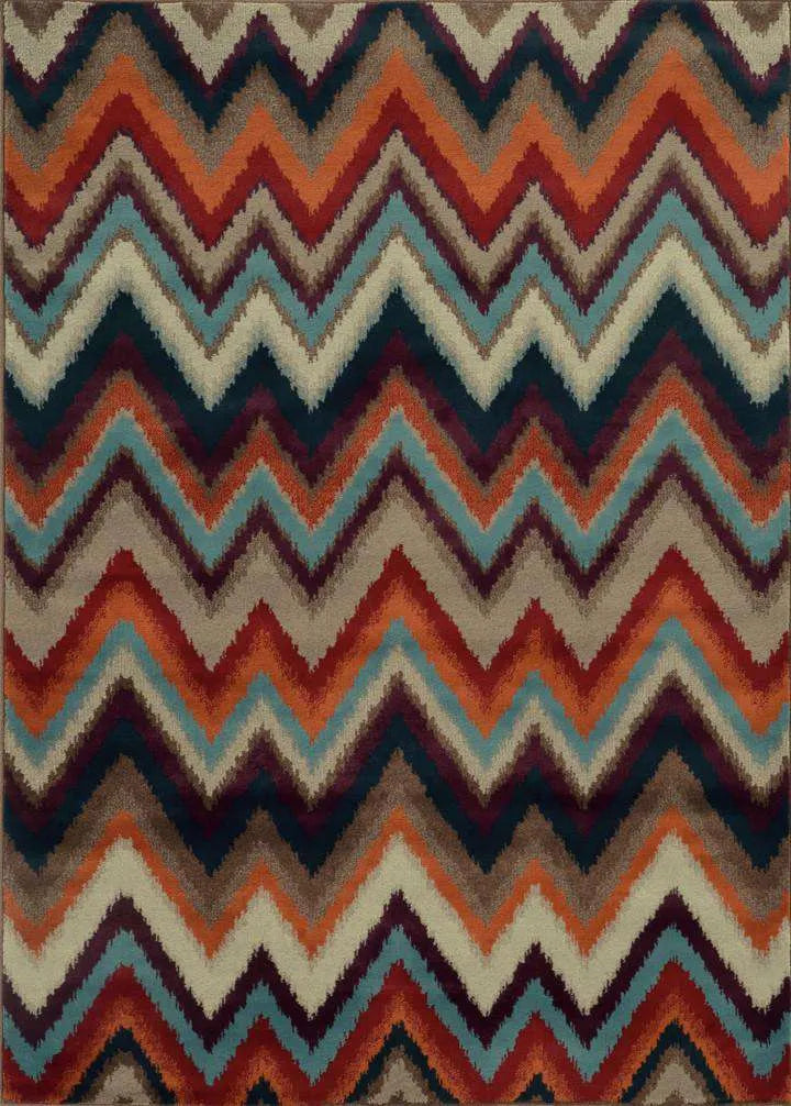 Adrienne 4205D Multi/ Stone Rug - Baconco