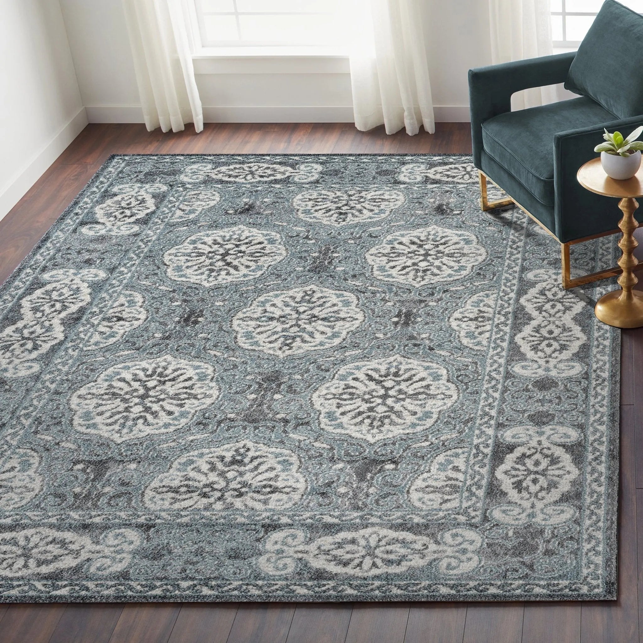 Alexandria ALX-10 Steel Blue Rug - Baconco