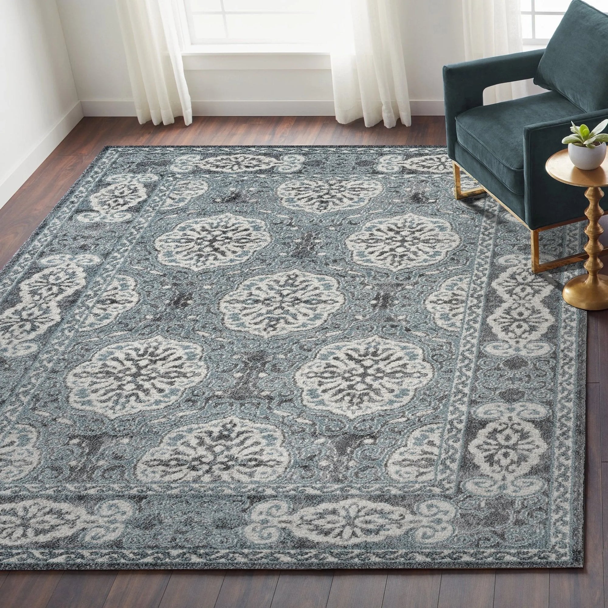 Alexandria ALX-10 Steel Blue Rug - Baconco