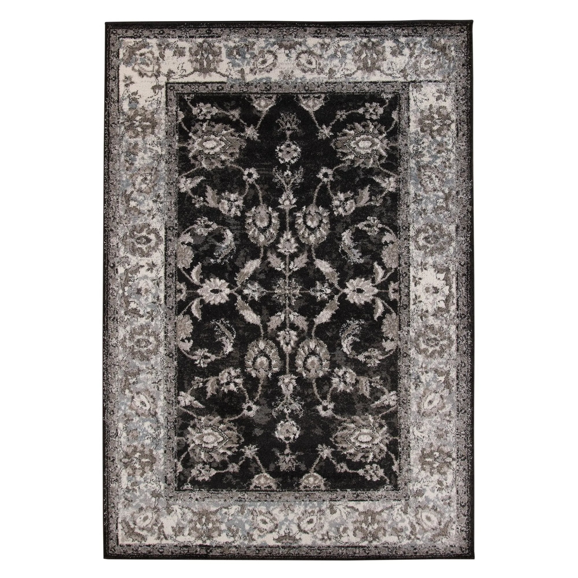 Alexandria ALX-44 Black/Ivory Rug - Baconco