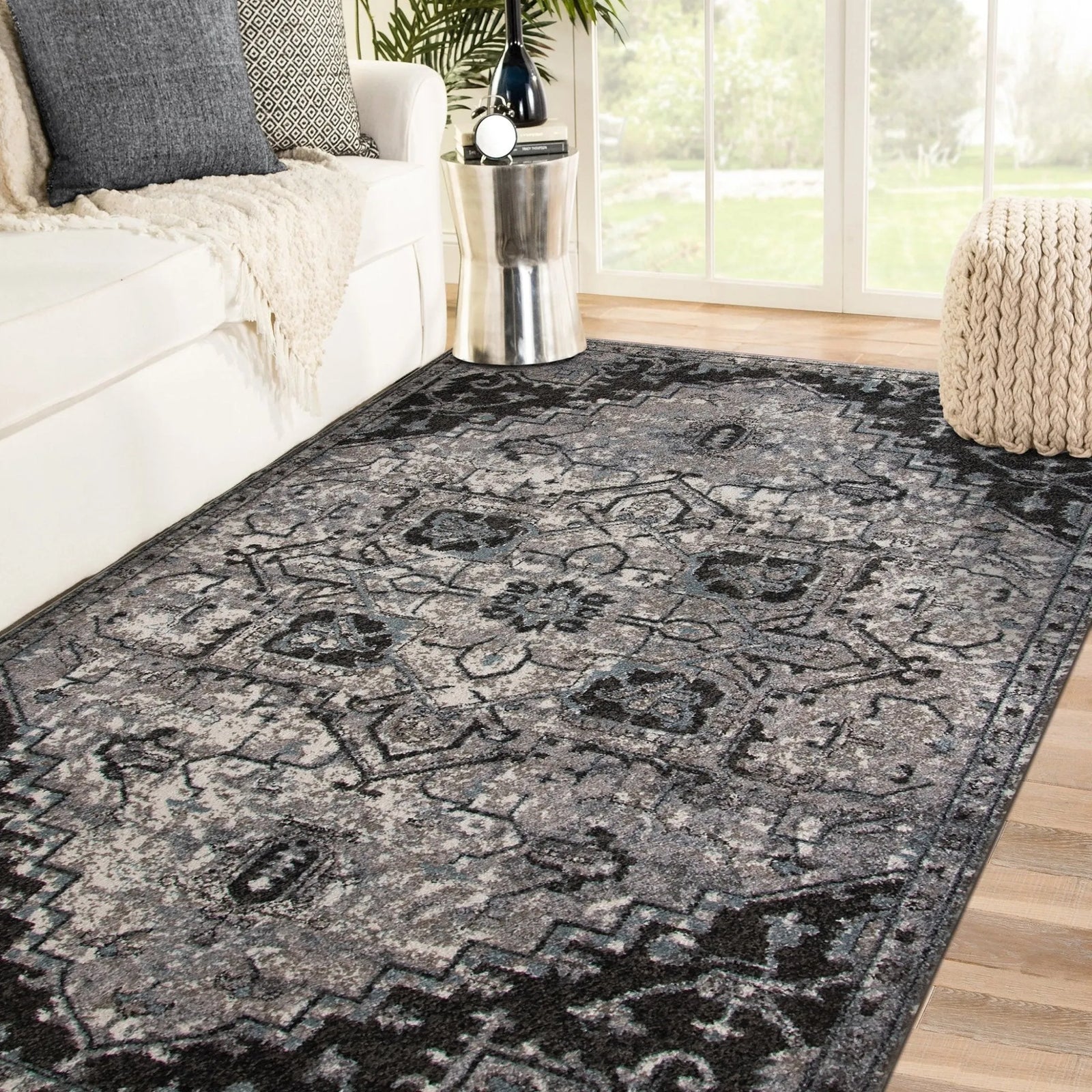 Alexandria ALX-49 Ivory/Grey Rug - Baconco