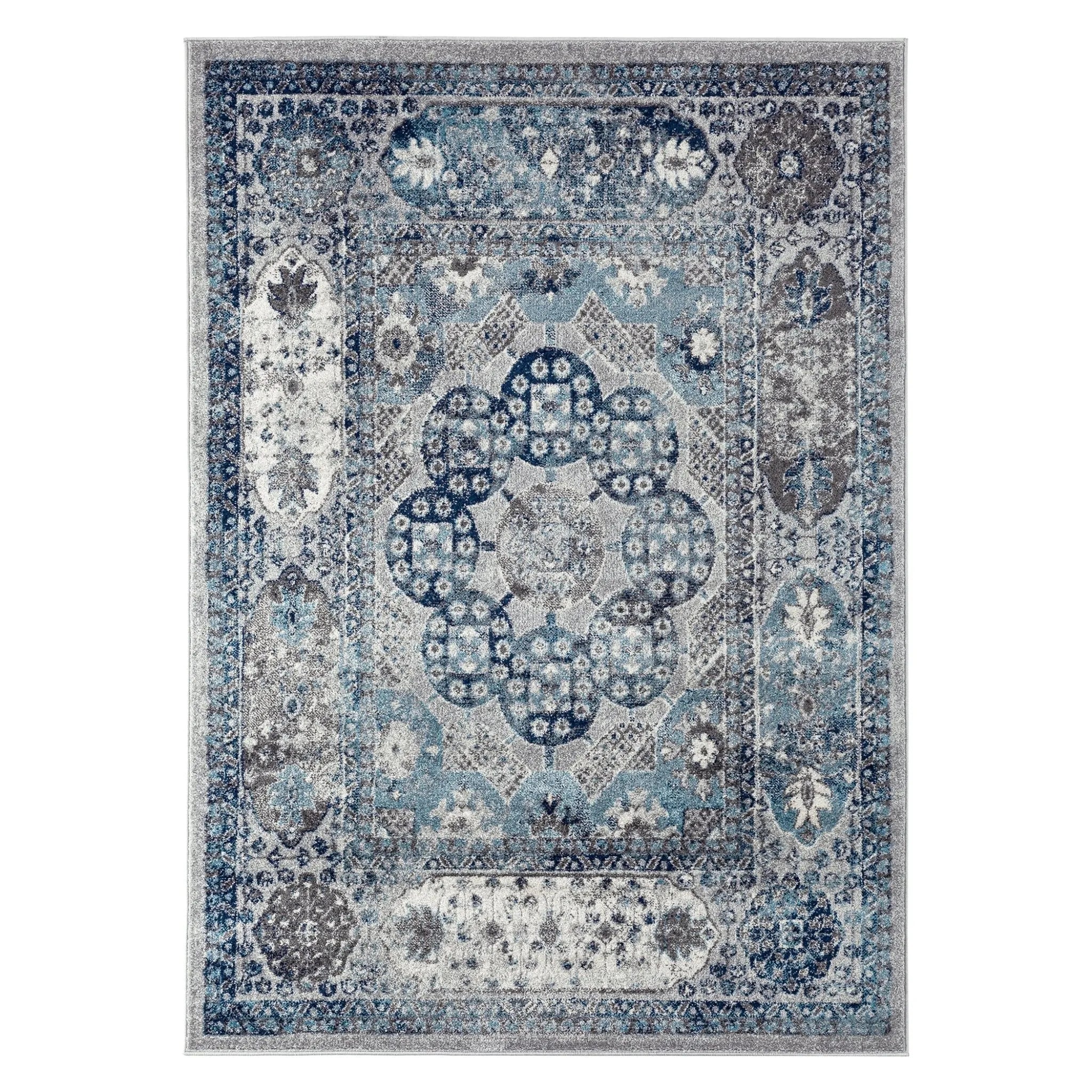 Alexandria ALX-83 Grey/Sea Blue Rug - Baconco