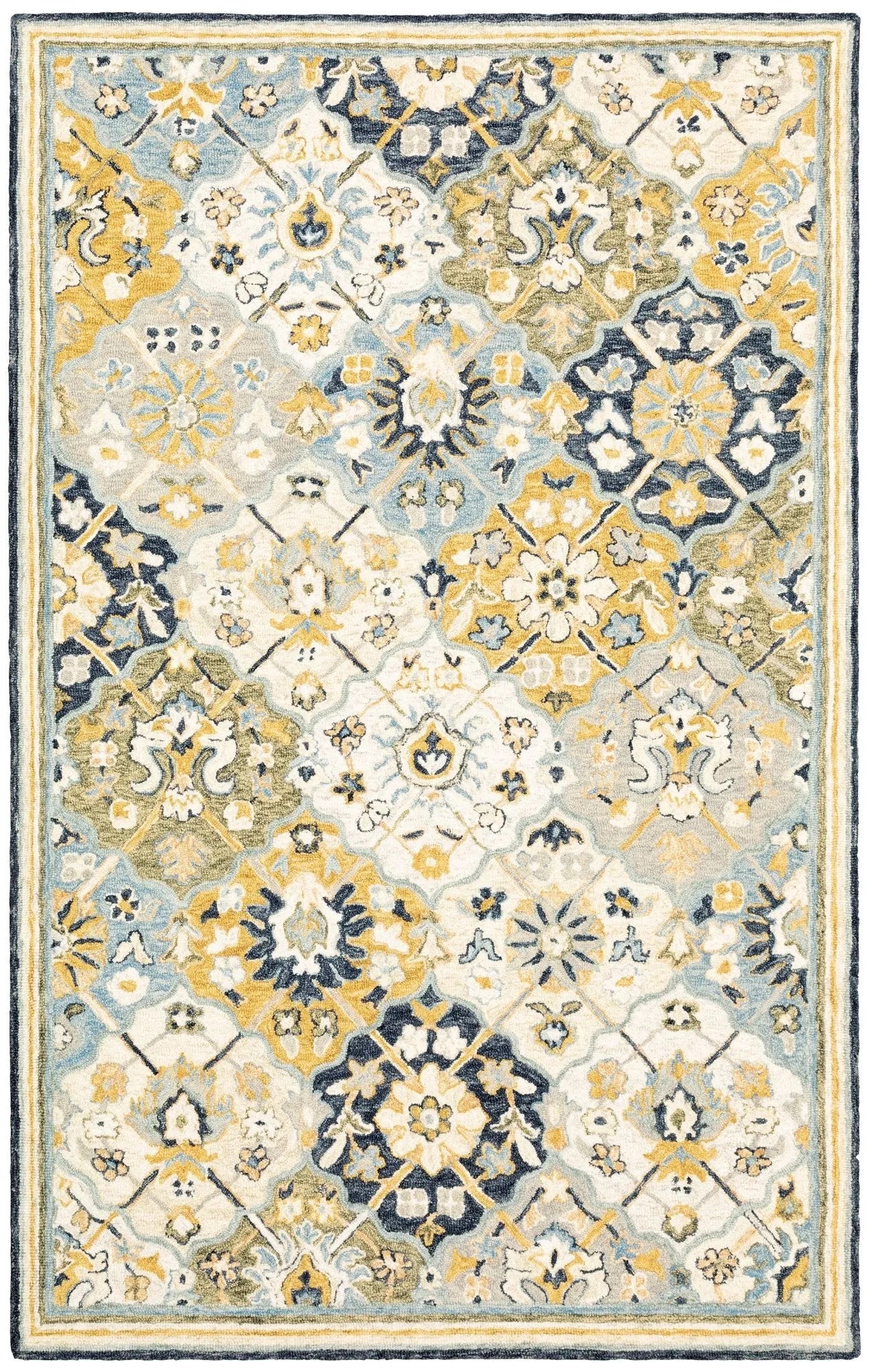 Alfresco 28406 Blue/Gold Rug - Baconco