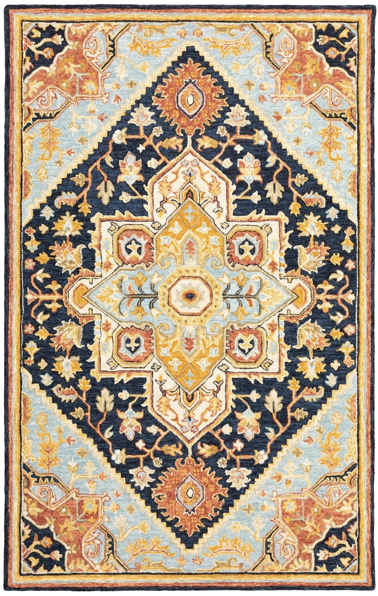 Alfresco 28408 Navy/Rust Rug - Baconco