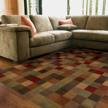 Allure 3A Brown/ Red Rug - Baconco