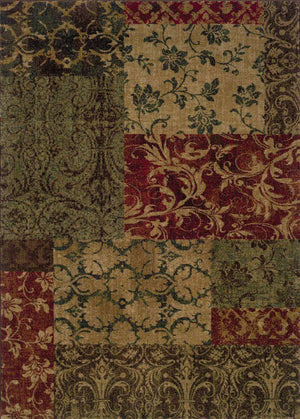 Allure 58B Green/ Red Rug - Baconco