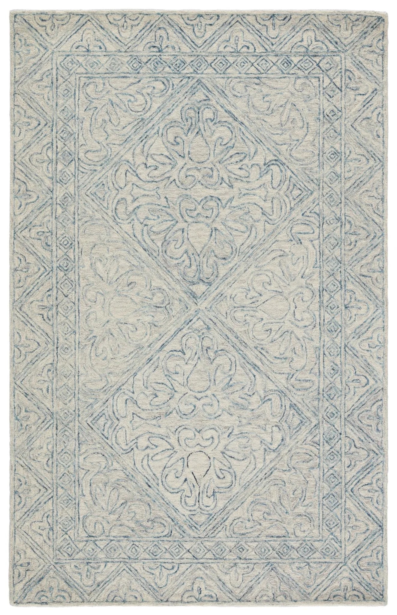 Almira Alr01 Carmen Blue/Light Gray Rug - Baconco