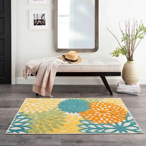 Aloha ALH05 Turquoise/Multi Area Rug - Baconco