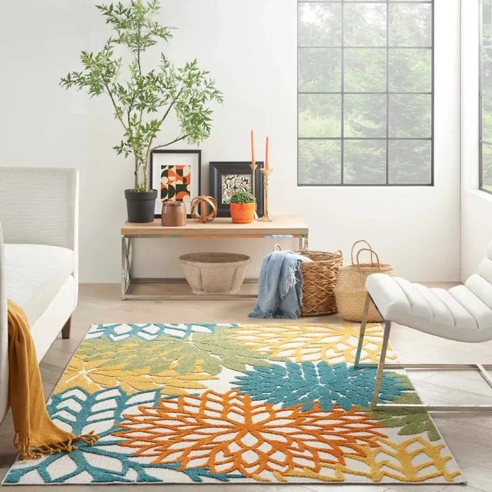 Aloha ALH05 Turquoise/Multi Area Rug - Baconco