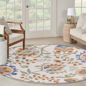 Aloha ALH17 Ivory/Blue Area Rug - Baconco