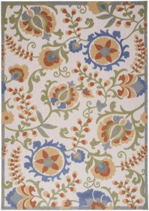 Aloha ALH17 Ivory/Blue Area Rug - Baconco