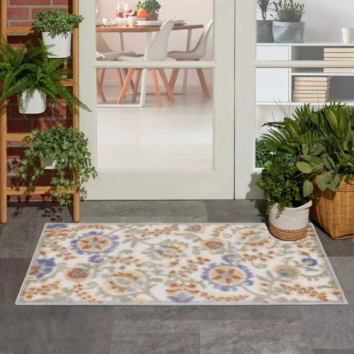 Aloha ALH17 Ivory/Blue Area Rug - Baconco