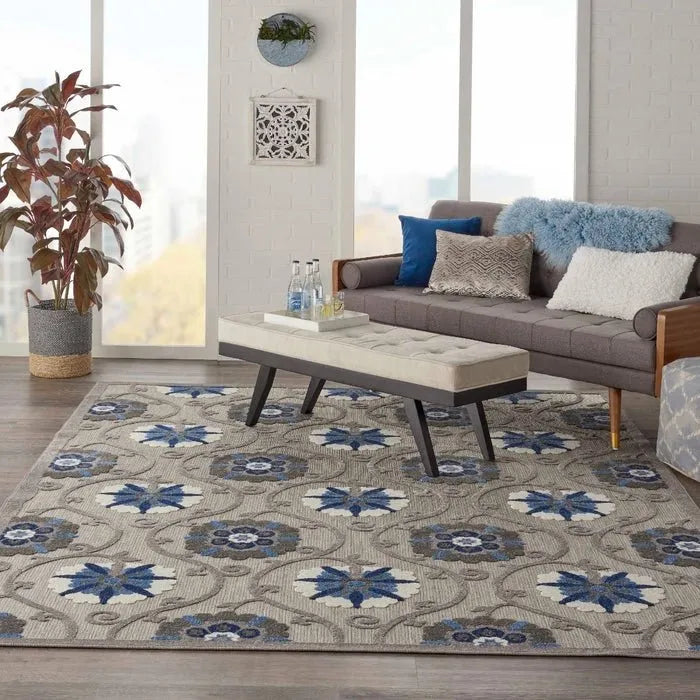 Aloha ALH19 Grey/Blue Rug - Baconco