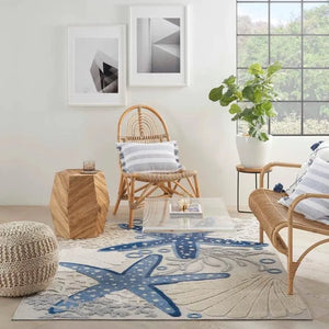 Aloha ALH24 Blue/Grey Area Rug - Baconco