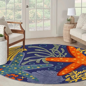 Aloha ALH24 Navy/Multi Area Rug - Baconco