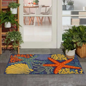 Aloha ALH24 Navy/Multi Area Rug - Baconco