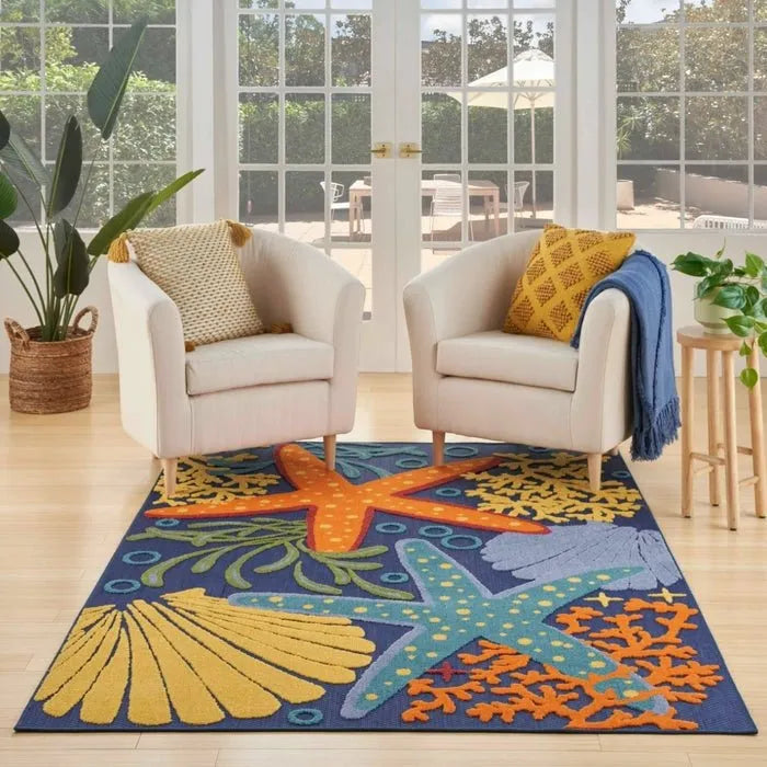 Aloha ALH24 Navy/Multi Area Rug - Baconco