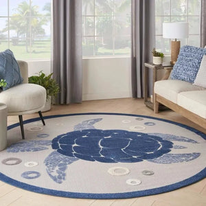 Aloha ALH27 Navy/Blue Area Rug - Baconco