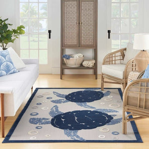 Aloha ALH27 Navy/Blue Area Rug - Baconco