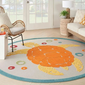 Aloha ALH27 Teal/Multi Area Rug - Baconco