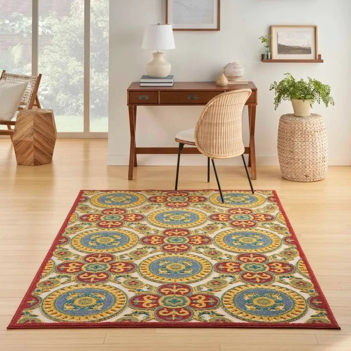 Aloha ALH30 Red/Multi Area Rug - Baconco