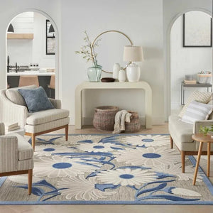 Aloha ALH33 Blue/Grey Area Rug - Baconco