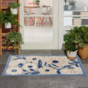 Aloha ALH33 Blue/Grey Area Rug - Baconco