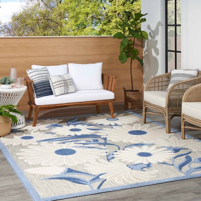 Aloha ALH33 Blue/Grey Area Rug - Baconco