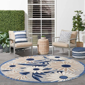 Aloha ALH33 Blue/Grey Area Rug - Baconco