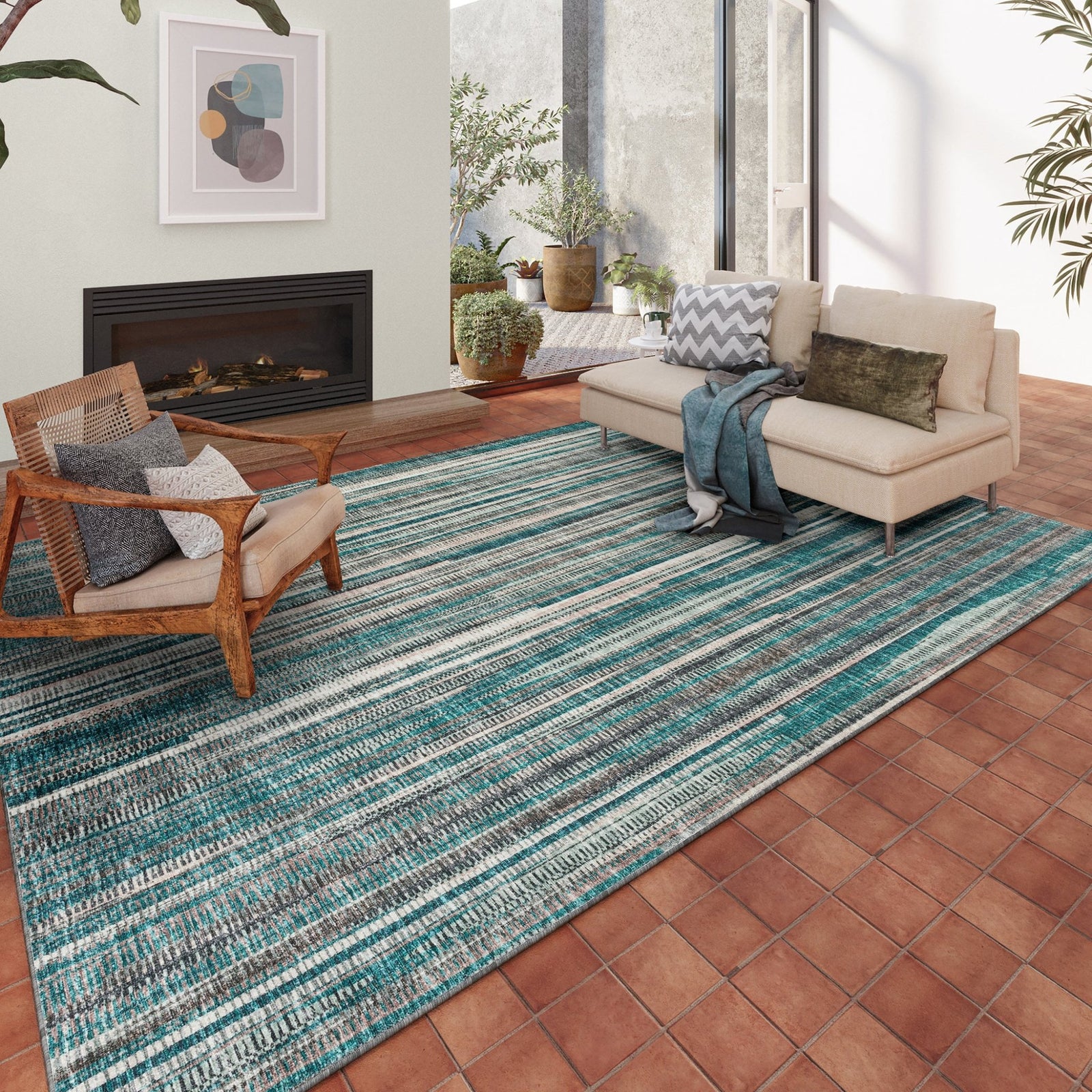 Amador AA1 Teal Rug - Baconco