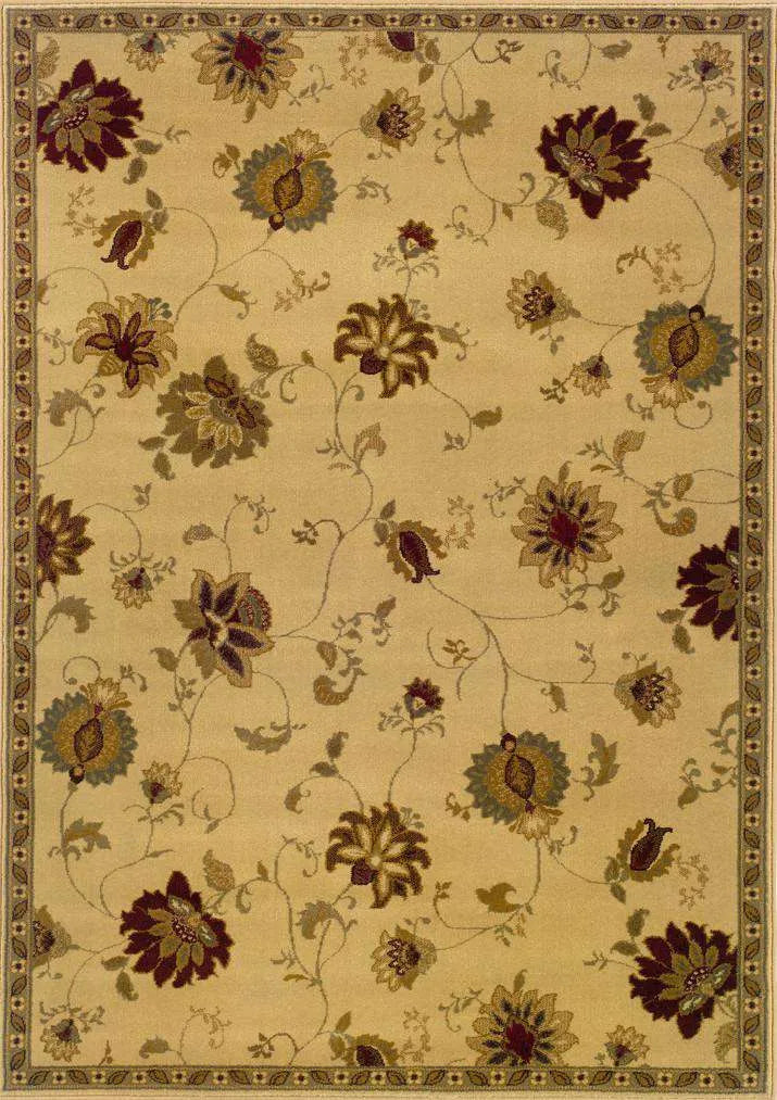 Amelia 008W Ivory/ Green Rug - Baconco