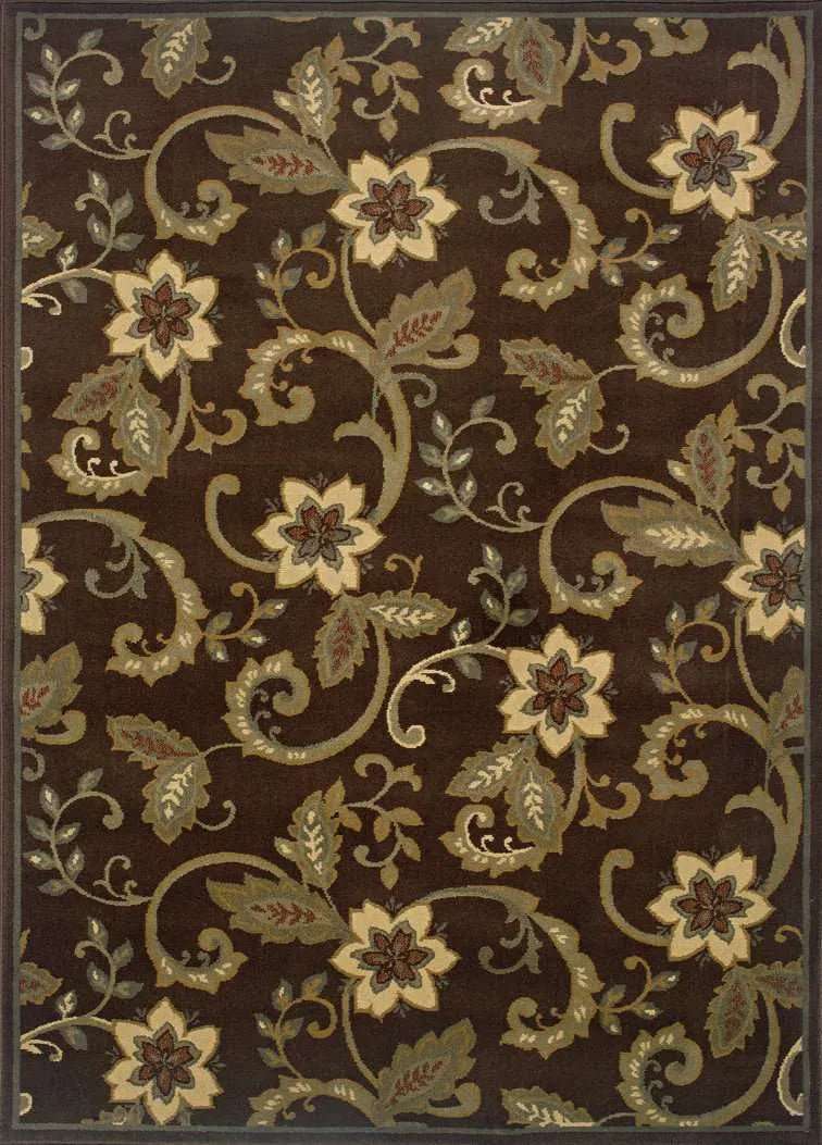 Amelia 2260B Brown/ Ivory Rug - Baconco